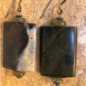 Green Jasper & Moss Agate earrings